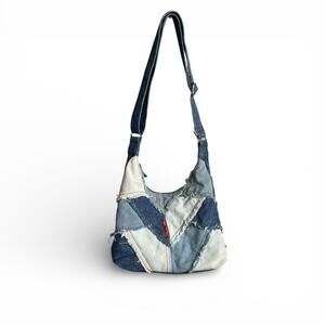 Vintage Y2K Patchwork Denim Shoulder Bag